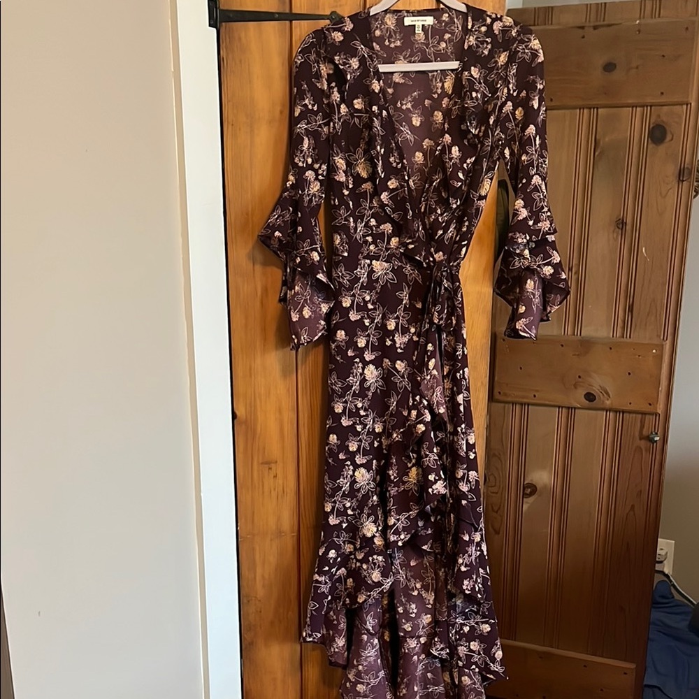 Floral Ruffle Wrap Dress